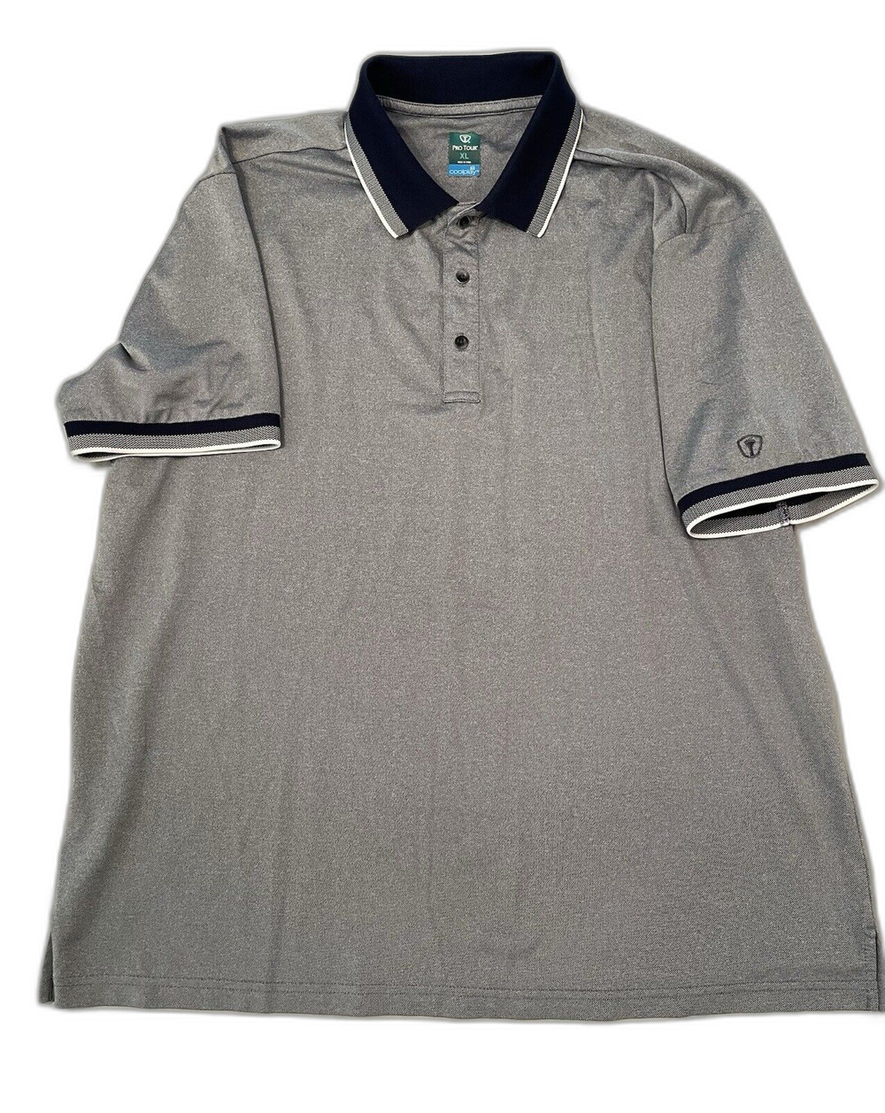 Pro Tour Polo Shirt Men Size XL Blue Gray Cool Play Short Sleeves